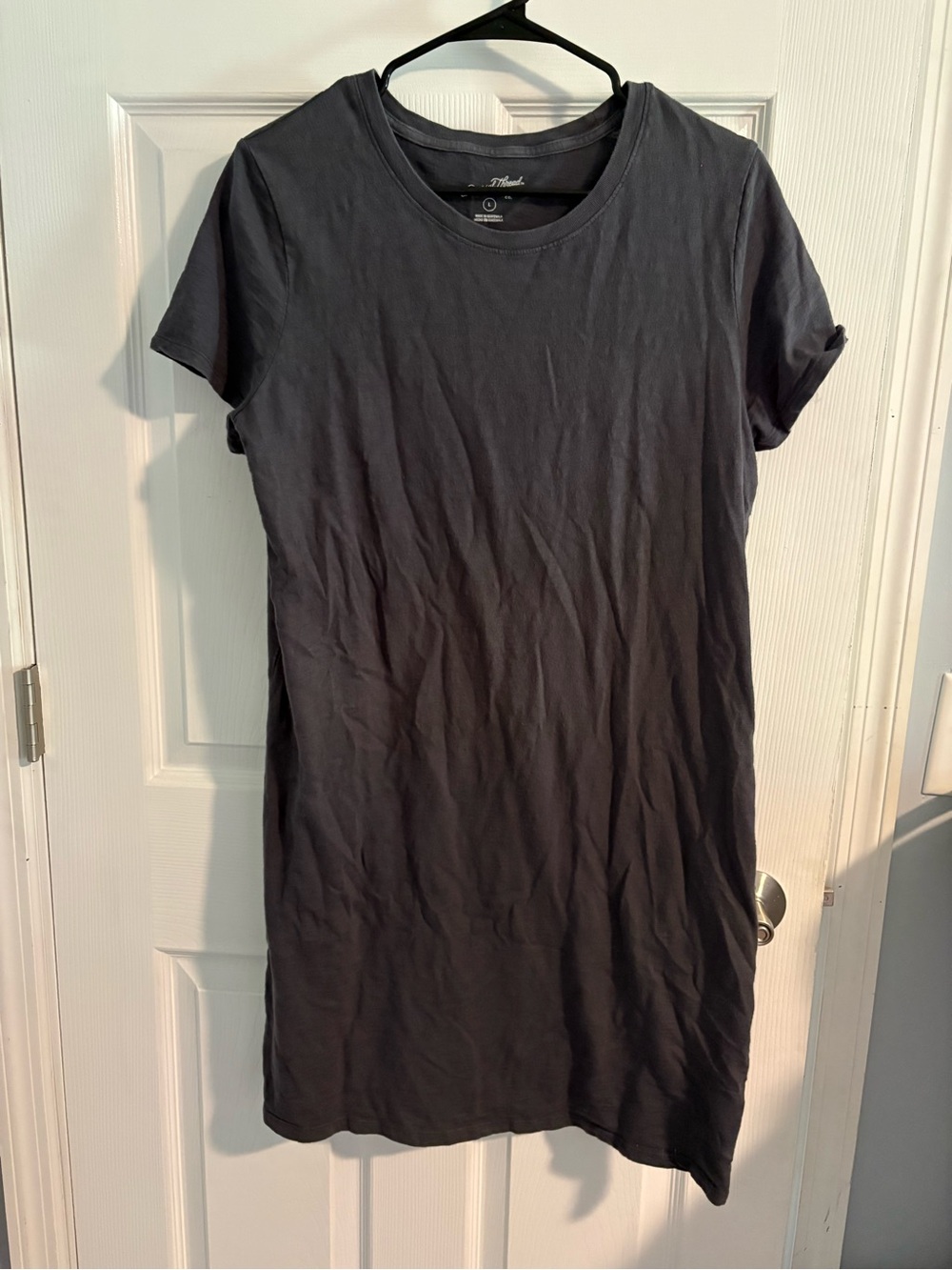 Universal Thread Charcoal Short Sleeve T-Shirt Mini Dress